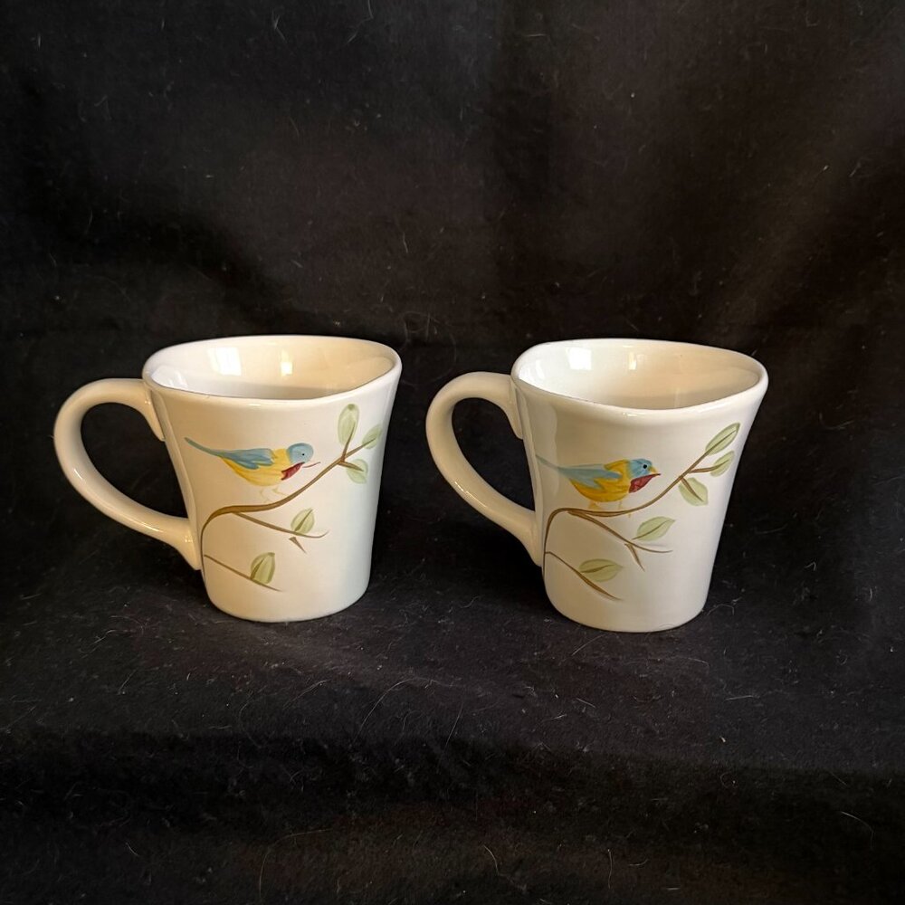 2 - Pier 1 Imports Hand Painted ‘Robin Bird’ Mugs - Picture 7 of 7